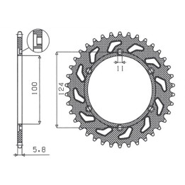 SUNSTAR zębatka tylna 1027 48 ducati monster 695 '08, monster 800 '03-'04 (JTR735.48) (łańc. 520) (102748JT)