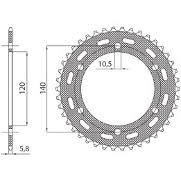 SUNSTAR zębatka tylna 475 42 kawasaki klr 250 '84-'05 (JTR1490.42) (łańc. 520) (47542JT)