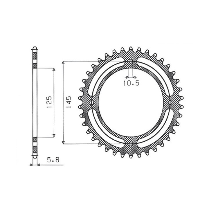 SUNSTAR zębatka tylna 857 41 yamaha xt 600 '83-94, xt 600Z tenere 84-89 (JTR857.41) (łańc. 520) (85741JT)