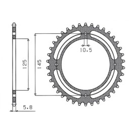SUNSTAR zębatka tylna 857 47 yamaha xv 125 virago, xvs 125, tt 600RE (JTR857.47) (łańc. 520) (85747JT)