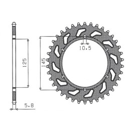 SUNSTAR zębatka tylna 866 45 yamaha xt 660 r/x 04-14, xt 600Z 08-12 (JTR855.45) (łańc. 520) (86645JT)