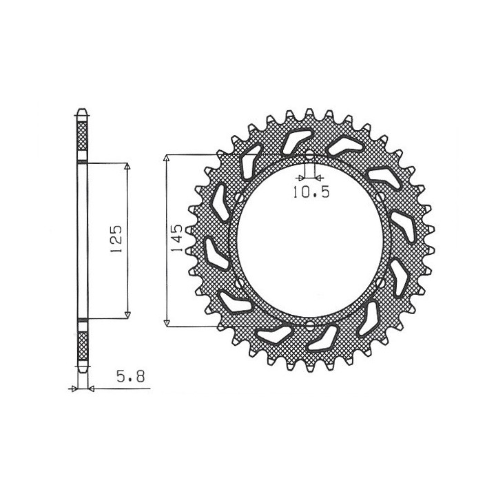 SUNSTAR zębatka tylna 866 45 yamaha xt 660 r/x 04-14, xt 600Z 08-12 (JTR855.45) (łańc. 520) (86645JT)