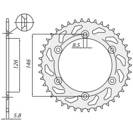 SUNSTAR zębatka tylna 808 47 suzuki drz 400 '00-'24 (JTR808.47) (łańc. 520) (80847JT)