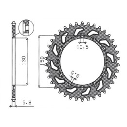 SUNSTAR zębatka tylna 236 48 / 245 48 honda nx 650 95-01, yamaha xj 6 09-15, yamaha wr 250R '08-'10 (JTR245/2.48) (JTR245/3.48)…
