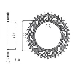 SUNSTAR zębatka tylna 489 49 kawasaki kx/kxf `84-'20 (JTR460.49) (łańc. 520) (48949JT)