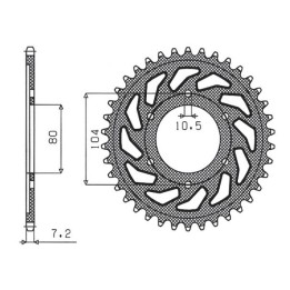 SUNSTAR zębatka tylna 4359 40 kawasaki zx 6 r '98-'02, z 1000 '07-'09, ZX10R '04-'15 (JTR1489.40) (łańc. 525) (435940JT)