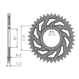 SUNSTAR zębatka tylna 828 44 suzuki sv 650 99-13 (JTR807.44) (łańc. 525) (82844JT)