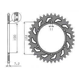SUNSTAR zębatka tylna 4366 39 ducati monster 1000 '03-'05 (JTR745.39)* (łańc. 525) (436639JT)