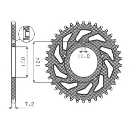 SUNSTAR zębatka tylna 4443 38 ducati 749 '03-'06 (JTR744.38) (łańc. 525) (444338JT)