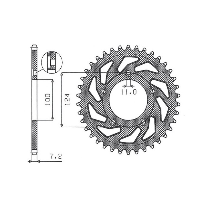 SUNSTAR zębatka tylna 4443 38 ducati 749 '03-'06 (JTR744.38) (łańc. 525) (444338JT)