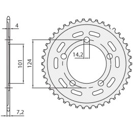 SUNSTAR zębatka tylna 4508 40 ktm 950/990/1190 RC8 /duke/ supermoto (JTR898.40) (łańc. 525) (450840JT)
