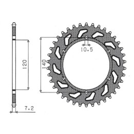SUNSTAR zębatka tylna 5301 39 kawasaki zr 750 zephyr 91-99,W 650 99-06 (JTR498.39) (łańc. 525) (530139JT)