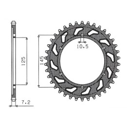 SUNSTAR zębatka tylna 869 42 yamaha tdm 850 (96-98) (JTR867.42) (łańc. 525) (86942JT)