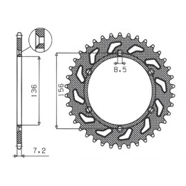 SUNSTAR zębatka tylna 4365 43 suzuki dr 650 se '96-'12 (JTR1791.43) (łańc. 525) (436543JT)