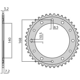 SUNSTAR zębatka tylna 4550 47 bmw f 800R (otwór na śrubę 8,5MM) (JTR6.47) (łańc. 525) (455047JT)