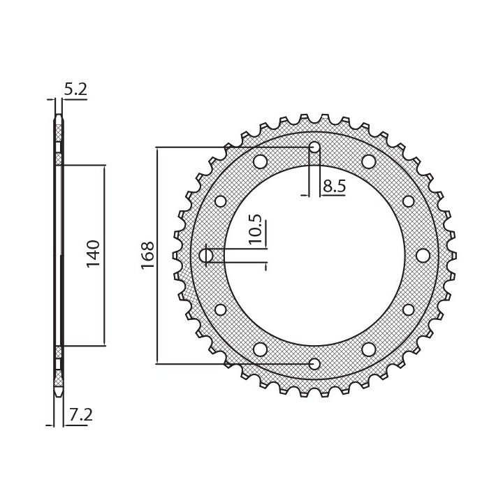 SUNSTAR zębatka tylna 4550 47 bmw f 800R (otwór na śrubę 8,5MM) (JTR6.47) (łańc. 525) (455047JT)