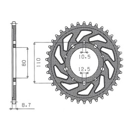 SUNSTAR zębatka tylna 334 41 honda cbr 1000F '96-'00 (SC24), vf 500F '85-'88 (JTR1334.41) (łańc. 530) (33441JT)