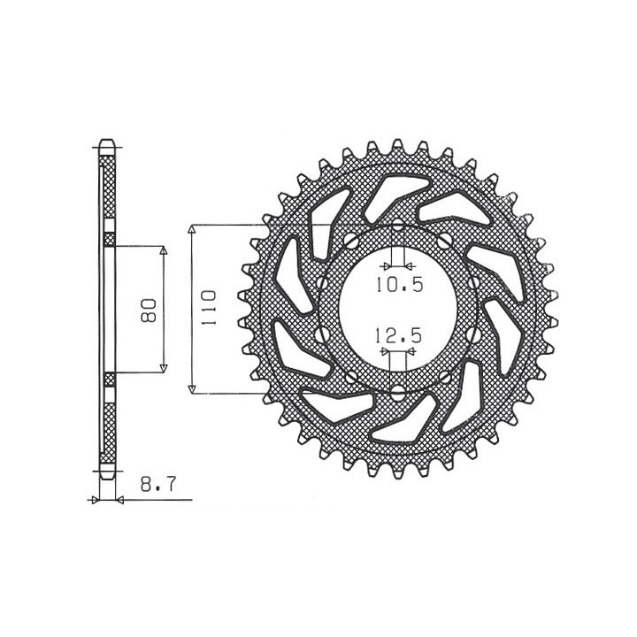 SUNSTAR zębatka tylna 334 46 honda cb 750F '80-'82 (JTR1334.46) (łańc. 530) (33446JT)