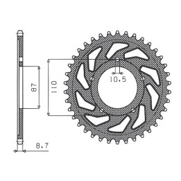 SUNSTAR zębatka tylna 824 46 suzuki gsx 600F (89-91) (GN72B) (JTR829.46) (łańc. 530) (82446JT)