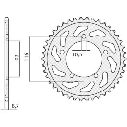 SUNSTAR zębatka tylna 4542 41 kawasaki zzr 1400 '06-'18 (JTR1493.41) (łańc. 530) (454241JT)