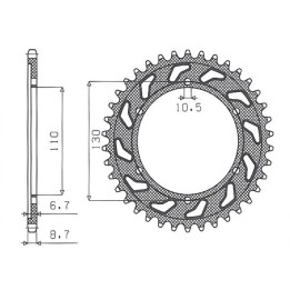 SUNSTAR zębatka tylna 241 39 yamaha xjr 1300 '04-'06, MT-01 '05-'11 (JTR479.39) (łańc. 530) (24139JT)