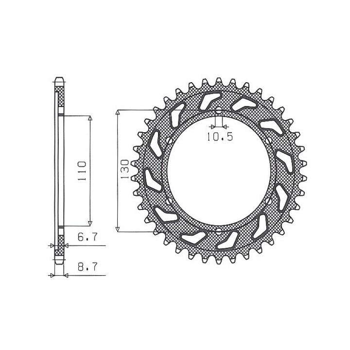 SUNSTAR zębatka tylna 241 39 yamaha xjr 1300 '04-'06, MT-01 '05-'11 (JTR479.39) (łańc. 530) (24139JT)