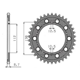 SUNSTAR zębatka tylna 4448 39 / 408 39 honda cb 1300 '03-'13, cb 1100 '13-'14 (SC54) (JTR1871.39) (JTR302.39) (łańc. 530) (4083…