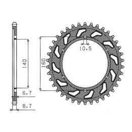 SUNSTAR zębatka tylna 502 44 kawasaki gpx 750R, gpz 750/900/1100, zrx/zzr 1100 (JTR502.44) (łańc. 530) (50244JT)