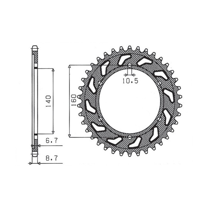 SUNSTAR zębatka tylna 502 44 kawasaki gpx 750R, gpz 750/900/1100, zrx/zzr 1100 (JTR502.44) (łańc. 530) (50244JT)
