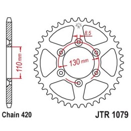 JT zębatka tylna cpi 50SM '06-12 (JTR1079.53)* (łańc. 420)