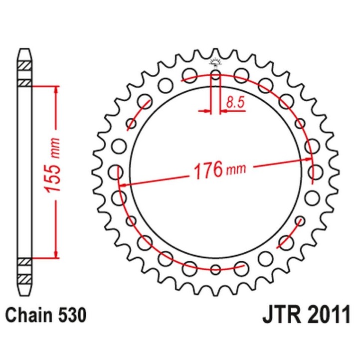 JT zębatka tylna 4392 44 triumph 900/955/1000 (+1) (439244JT) (łańc. 530)