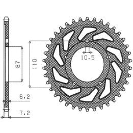 SUNSTAR zębatka tylna 828 47 suzuki gsf 650 bandit 07-15, gsx 650 f 08-15 (JTR807.47) (łańc. 525) (82847JT)