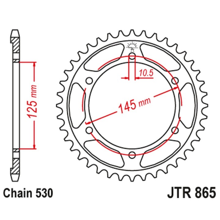 JT zębatka tylna 865 46 yamaha FZR600 (3RG, 3RH) '89-'91 (JTR865.46)* (łańc. 530)