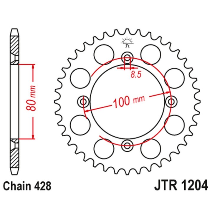 JT zębatka tylna 4351 50 honda crf 100F '04-'13, XR 100R '85-'03 (JTR1204.50) (łańc. 428)