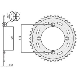 SUNSTAR zębatka tylna 4552 46 ktm SX 65 '12-'15 (JTR894.46) (łańc. 420) (455246JT)