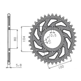 SUNSTAR zębatka tylna 478 39 kawasaki ZX6R (05-13), Z750 (JTR478.39) (łańc. 520) (47839JT)