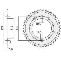SUNSTAR zębatka tylna 4384 38 honda ctx 700 dct '14-'16, nc 700/750 '12-'19, honda cbf 500 '13-'21 (JTR1316.38) (łańc. 520) (43…