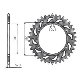 SUNSTAR zębatka tylna 236 42 honda nx 650 '88-'90, fmx 650 '05-'08, XR 600 88-90, yamaha XJ6 600 '09-'13 (JTR245/3.42)* (łańc.…
