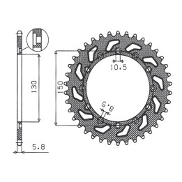 SUNSTAR zębatka tylna 236 40 / 245 40 honda nx 650 95-01, yamaha xj 6 09-15, yamaha wr 250R '08-'10, aprilia rx six days 125 '9…