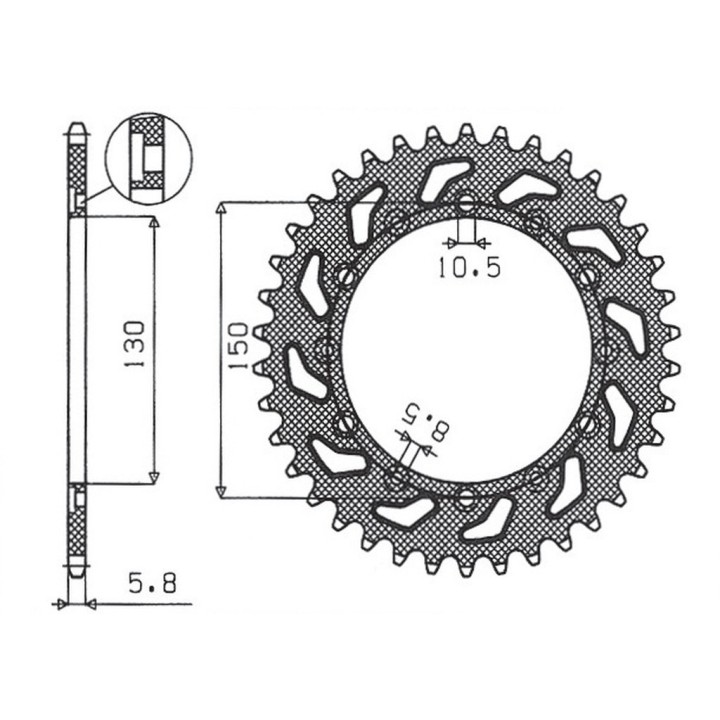 SUNSTAR zębatka tylna 236 40 / 245 40 honda nx 650 95-01, yamaha xj 6 09-15, yamaha wr 250R '08-'10, aprilia rx six days 125 '9…