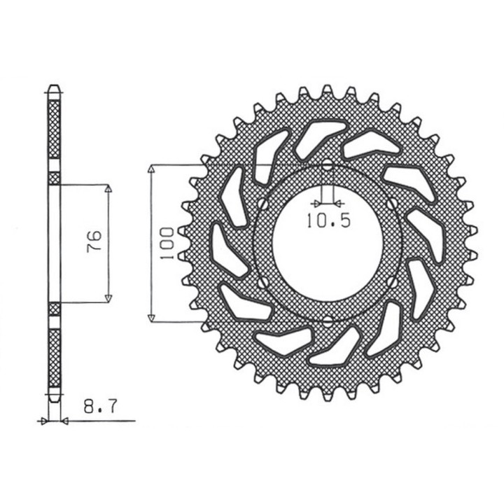 SUNSTAR zębatka tylna 818 42 suzuki gs 1000/1100, gsx 1100E (JTR818.42) (łańc. 630)