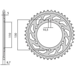 SUNSTAR zębatka tylna 4440 48 yamaha R6 03-05 (JTR1875.48) (łańc. 532) (444048)