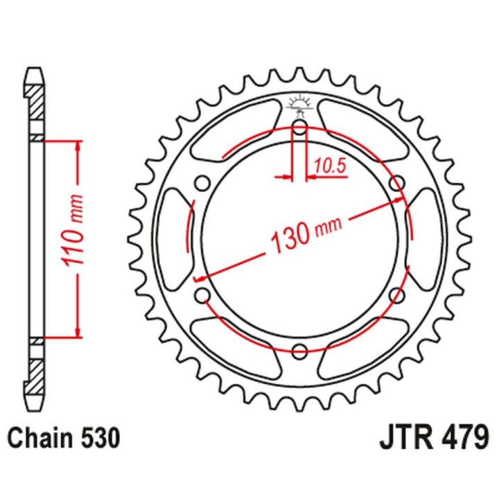 JT zębatka tylna 241 46 yamaha FZ6 '04-'09 (24146JTZBK) (łańc. 530)