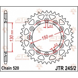 JT zębatka tylna 245 41 honda xl 600 lm '85-'88 (24541JT) (łańc. 520)