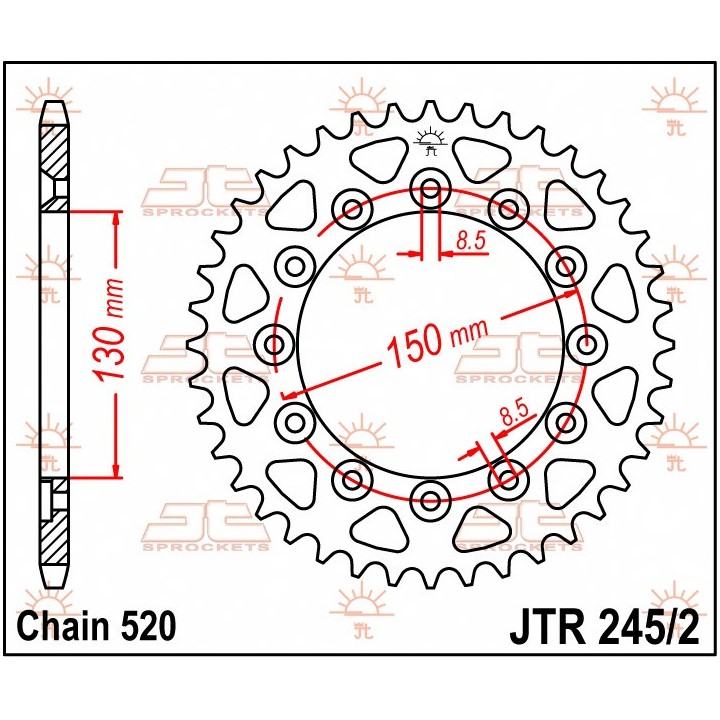JT zębatka tylna 245 41 honda xl 600 lm '85-'88 (24541JT) (łańc. 520)