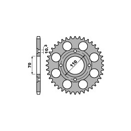 PBR zębatka tylna 246 41 C45 honda cb 250N (78-82) (łańc. 530) (JTR246.41) (made in italy)