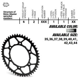 MOTO-MASTER zębatka tylna stalowa ultralight 4644 40 (464440) ktm SX 50/SX 50 mini '14- , SX-E5 e-bike '19-, gasgas mc 50 mc-e…