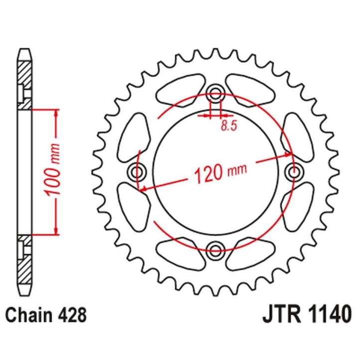 JT zębatka tylna 4478 63 beta 125 rr/re '08-20' (447863JT) (łańc. 428)