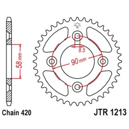 JT zębatka tylna 4463 37 honda crf 50 '04-20'; XR 50 '00-04' (446337JT) (ŁAŃC.420)