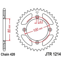 JT zębatka tylna 238 38 honda crf 70 '04-12'; crf 110 '13-21', XR 70/80 '97-03', cr 50/80 '82-84' (23838JT) (ŁAŃC.420)